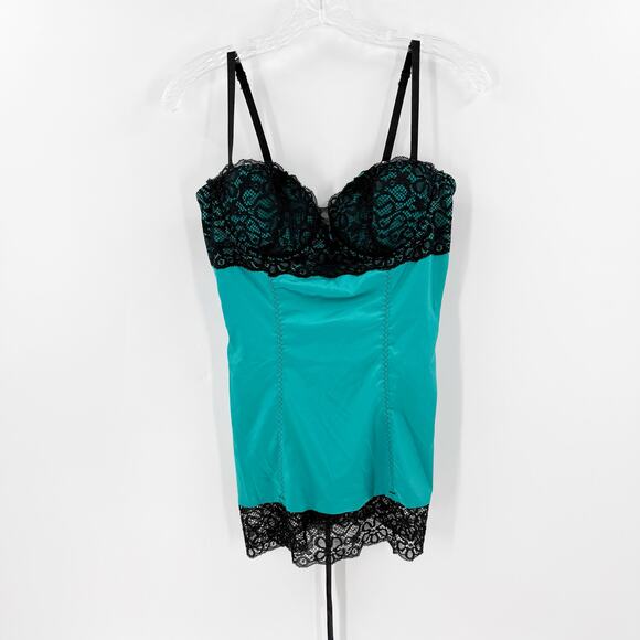 Frederick's of Hollywood Other - Frederick's of Hollywood Satin Lace Up Back Padded Chemise Women's Size Large